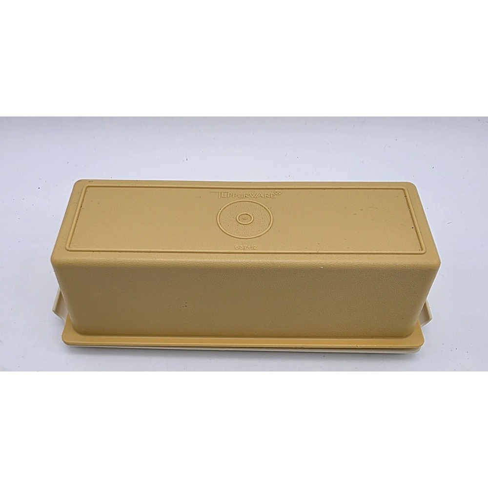 Vintage TUPPERWARE Single‎ Stick Butter Dish Harvest Gold 637 & Almond Base 636